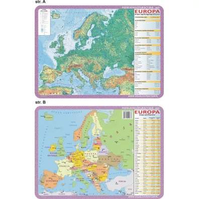 Visual System Podk�adka edukacyjna. Europa mapa fizyczna i polityczna