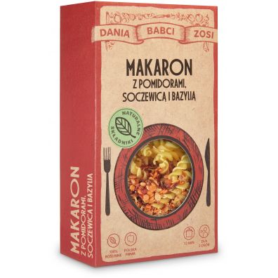 Dania Babci Zosi Makaron z pomidorami, soczewicą i bazylią 180 g
