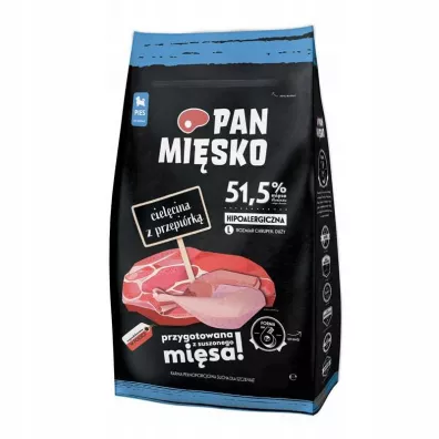 Pan Misko Karma sucha dla psa cielcina z przepirk puppy large 3 kg