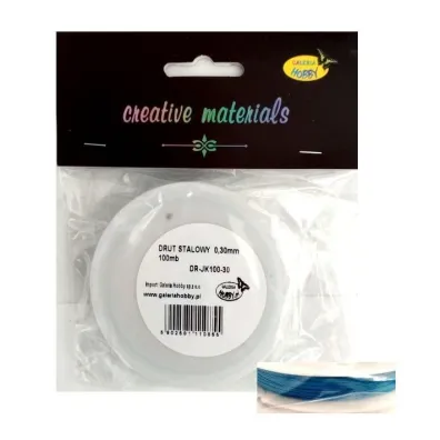 Galeria Hobby Drut stalowy du�a szpula j.niebieski 0.3mm, 100m