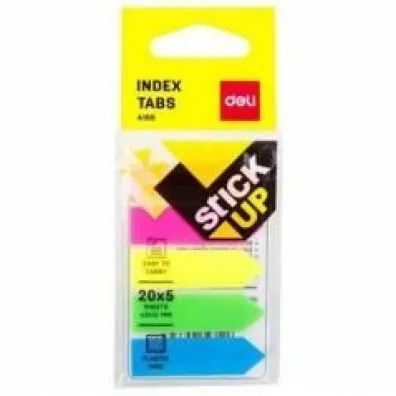 Zak�adki indeksuj�ce PP 43x12mm 5 kolor�w DELI