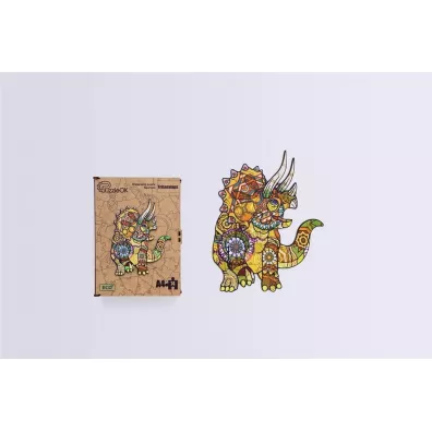 Puzzle drewniane eko 74 el. Triceratops A4 PuzzleOK