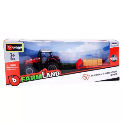 Bburago model tractor with trailer massey fergusson 8740s 10cm