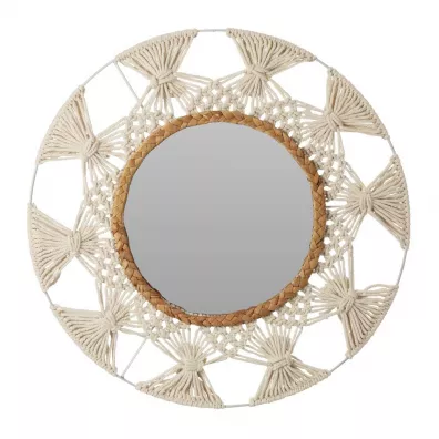 H&S Decoration Okrge lustro z plecion ram 23cm