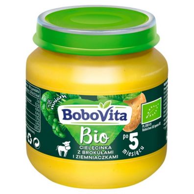 BoboVita Obiadek Cielęcinka z brokułami i ziemniaczkami po 5. miesiącu 125 g Bio