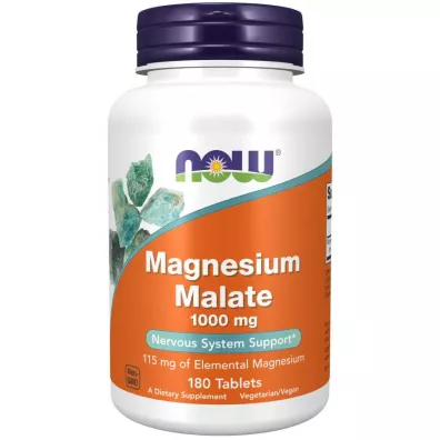 Now Foods Magnesium Malate Jabczan magnezu 1000 mg Suplement diety 180 tab.