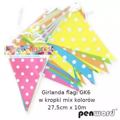 Penword Girlanda flagi w kropki 27.5cmx6m