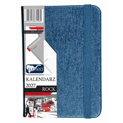 Kalendarz 2027 Rock A7 tygodniowy per�owy