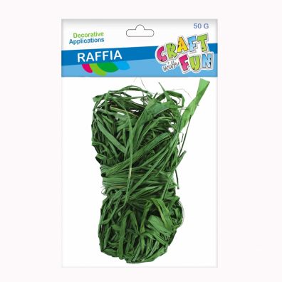 Craft with Fun Ozdoba dekoracyjna Rafia 50 g zielona