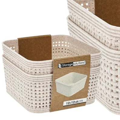 Storage Solutions Koszyki do przechowywania beowe 12x12x6 cm