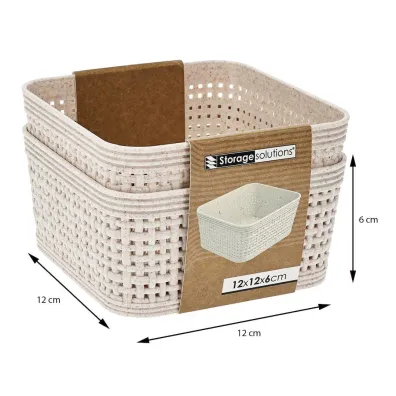 Storage Solutions Koszyki do przechowywania beowe 12x12x6 cm