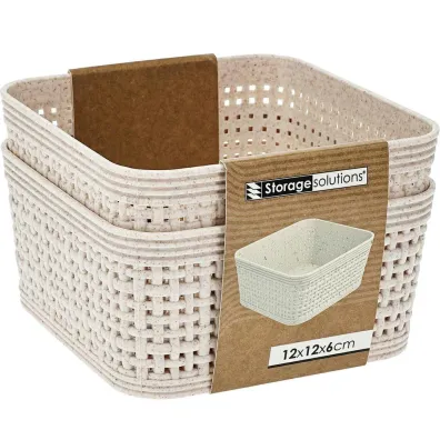 Storage Solutions Koszyki do przechowywania beowe 12x12x6 cm