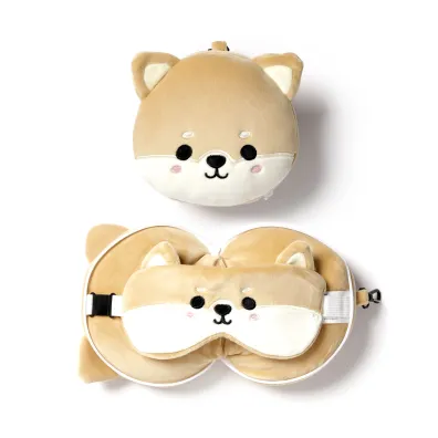 Poduszka podr�na i maska na oczy Pies Shiba