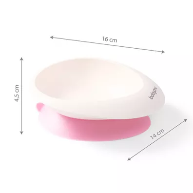 Babyono Miseczka z przyssawk i yeczk rowa 230 ml