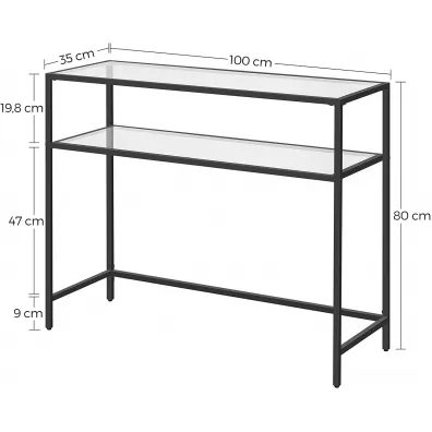 Songmics Konsola industrialna stolik kawowy 100cm
