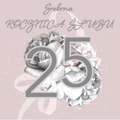 Clear Creations Karnet Swarovski kwadrat CL4407 Rocznica �lubu 25