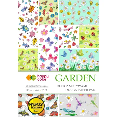 Happy Color Blok z motywami Garden A4 80g 1 szt.