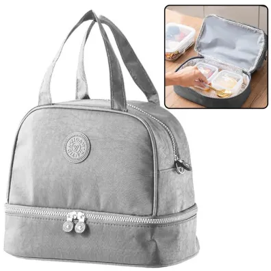 LeanToys Torba termiczna izolacyjna srebrna 27cm