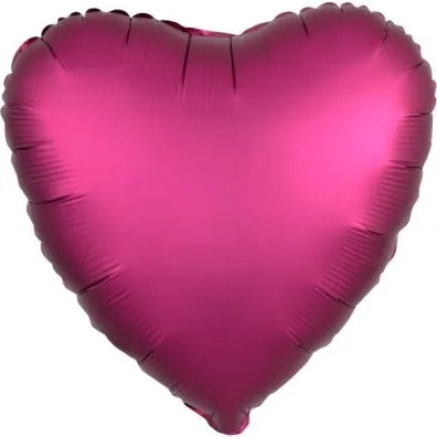 Amscan Balon foliowy Silk Lustre Dark r�owy serce 43cm