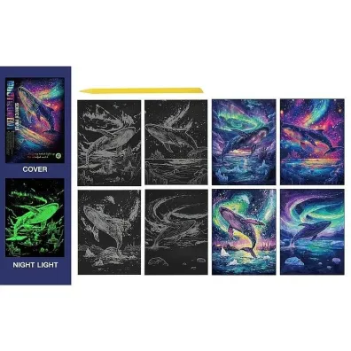 Wydrapywanka kolorowa fluorescencyjna delfiny Adar