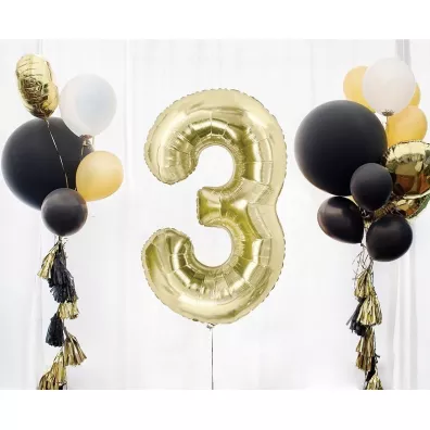 Godan Balon foliowy B&C cyfra 3 szampa�ski 85cm