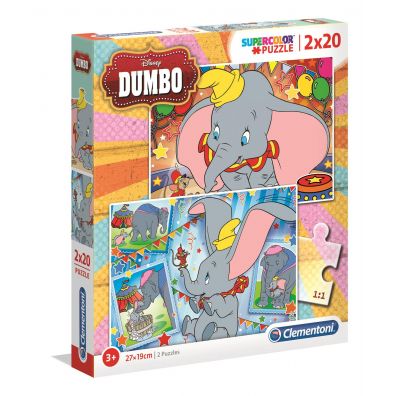 Puzzle 2 x 20 el. Supercolor. Dumbo Clementoni