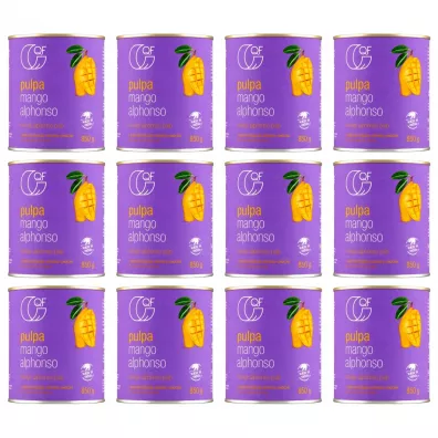 Quality Food Pulpa z mango Alphonso 99,9% mango Zestaw 12 x 850 g