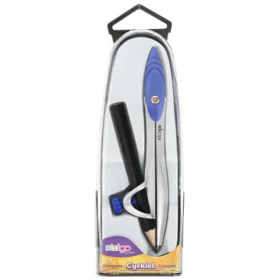 Strigo Cyrkiel metalowy z o��wkiem w plastikowym etui granatowy