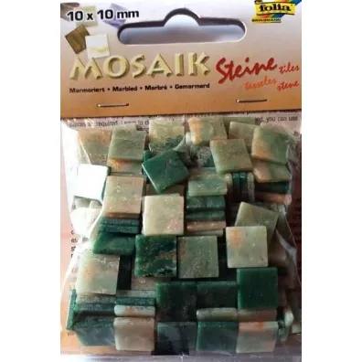 Mozaika kamyczki marmurkowe 10x10mm zielona Galeria Hobby