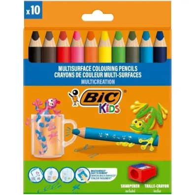 Bic Kredki o��wkowe Kids Multisurface + temper�wka 10 szt.