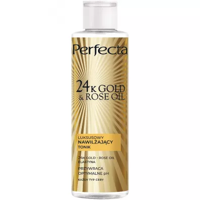 Perfecta 24K Gold & Rose Oil tonik do twarzy dla cery dojrza�ej 200 ml