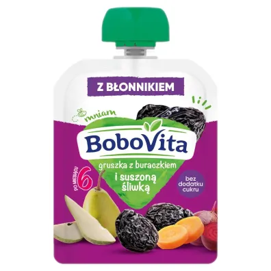 BoboVita Mus gruszka z buraczkiem i suszon� �liwk� po 6 miesi�cu 80 g