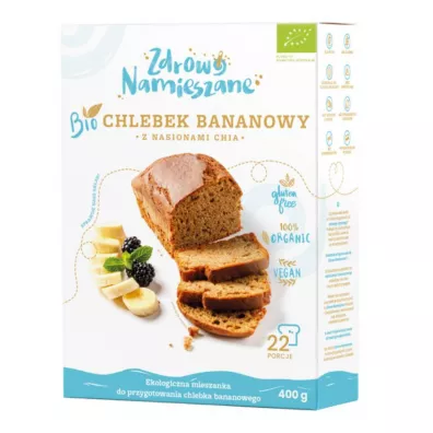 Zdrowo Namieszane Mieszanka na chlebek bananowy z nasionami chia 400 g Bio