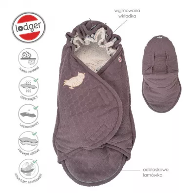 Polarowy zimowy �piworek do w�zka wrzosowy Fleece Mauve