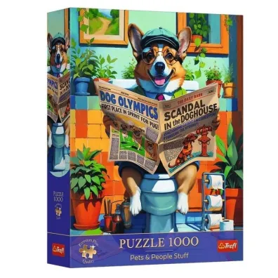 Puzzle 1000 Premium Plus Corgi w Toalecie TREFL