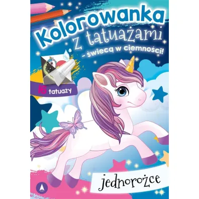 Malowanka A5 Kolorowanka z tatua�ami   �wiec� w ciemno�ci  Jednoro�ce SKRZAT 076110 SK
