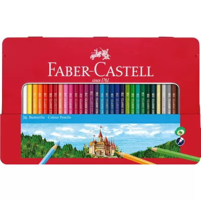 Faber-Castell Kredki zamek opakowanie metalowe 36 szt.