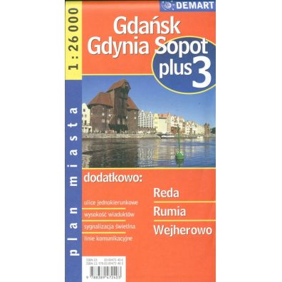Gdańsk, Gdynia, Sopot  plus 3 - plan miasta Demart