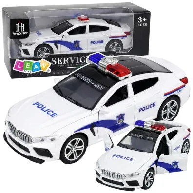 Auto policyjne �wiat�o + d�wi�k bia�e LeanToys