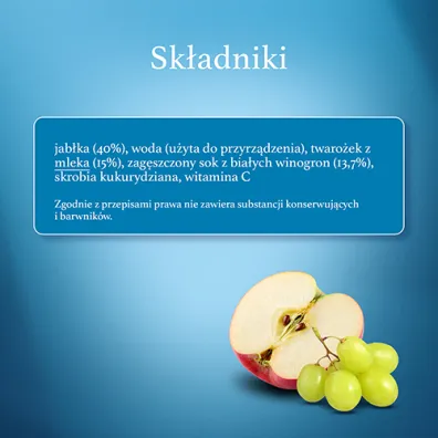Gerber Deserek winogrona i jab�uszka z twaro�kiem dla niemowl�t po 6 miesi�cu 190 g