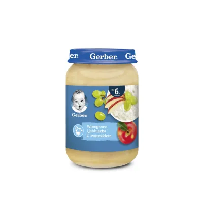 Gerber Deserek winogrona i jab�uszka z twaro�kiem dla niemowl�t po 6 miesi�cu 190 g