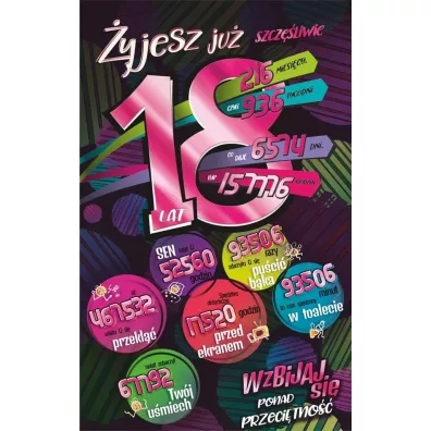 AbCard Kartka okoliczno�ciowa Urodziny 18 ST07