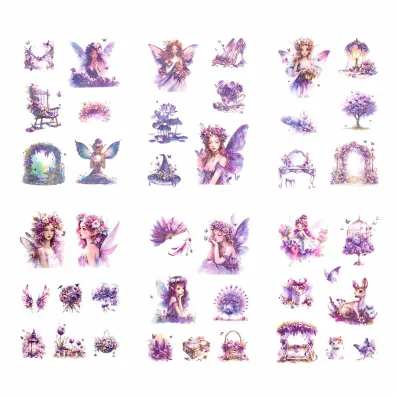 Dalprint Naklejki Pet Po�yskuj�ce Wr�ki Amethyst 6 arkuszy
