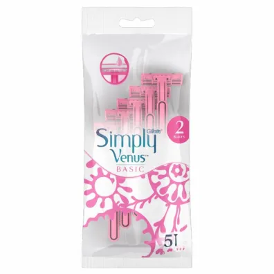 Gillette Simply Venus 2 Basic jednorazowe maszynki do golenia dla kobiet 5 szt.