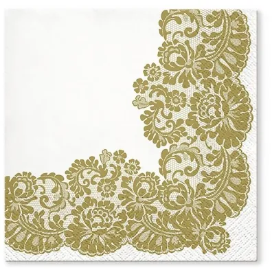 Paw Serwetki 33x33cm Lacy frame Gold op. 20szt.