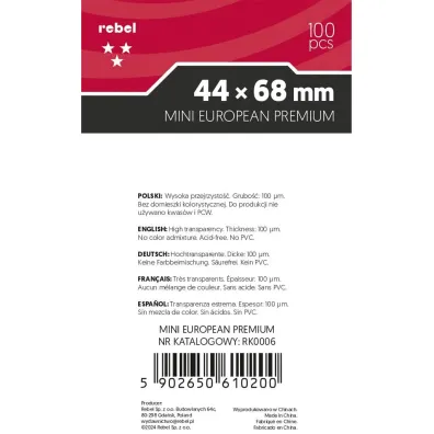 Koszulki na karty Rebel Mini European Premium 44 x 68 mm 100 szt.