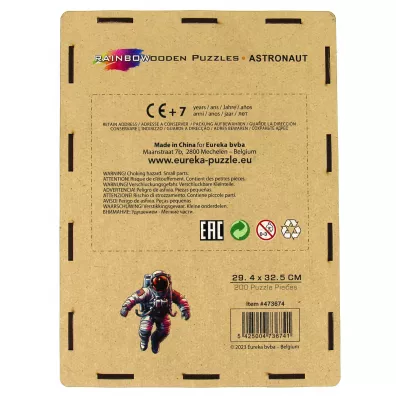 Puzzle drewniane kolorowe - Astronauta Eureka 3D