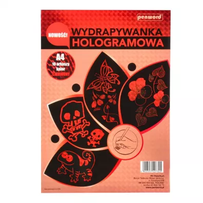 Penword Wydrapywanka A4 Holograf 427345 czerwona