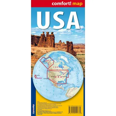 Usa laminowana mapa samochodowo-turystyczna 1:4 750 000