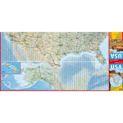Usa laminowana mapa samochodowo-turystyczna 1:4 750 000